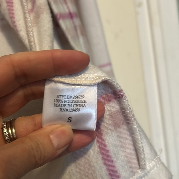 Como Vintage Flannel Jacket Size Small Women's Pink White - Picture 7 of 8